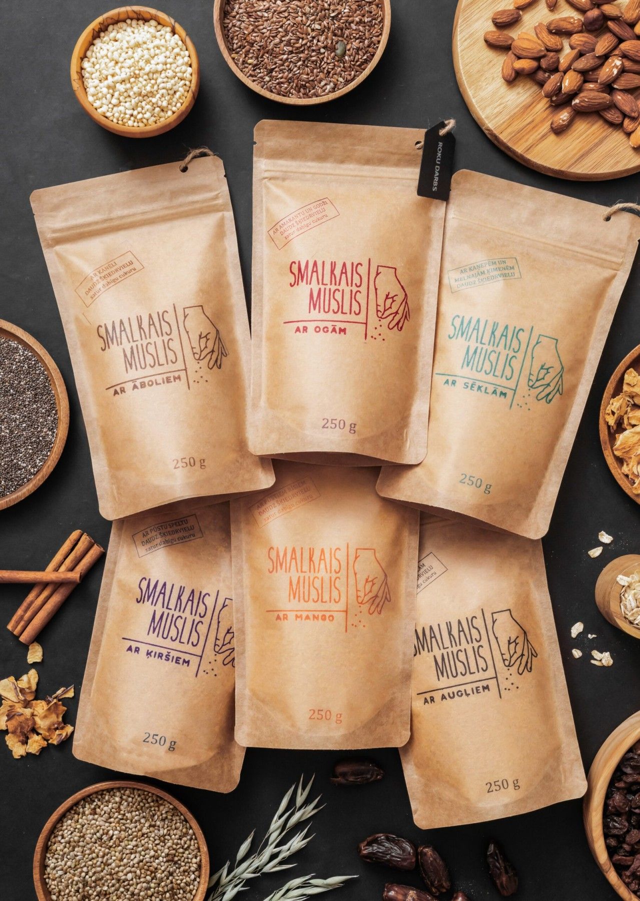 Brokastu pārslas Smalkais Muslis, komplekts 6 × 250 g, musli