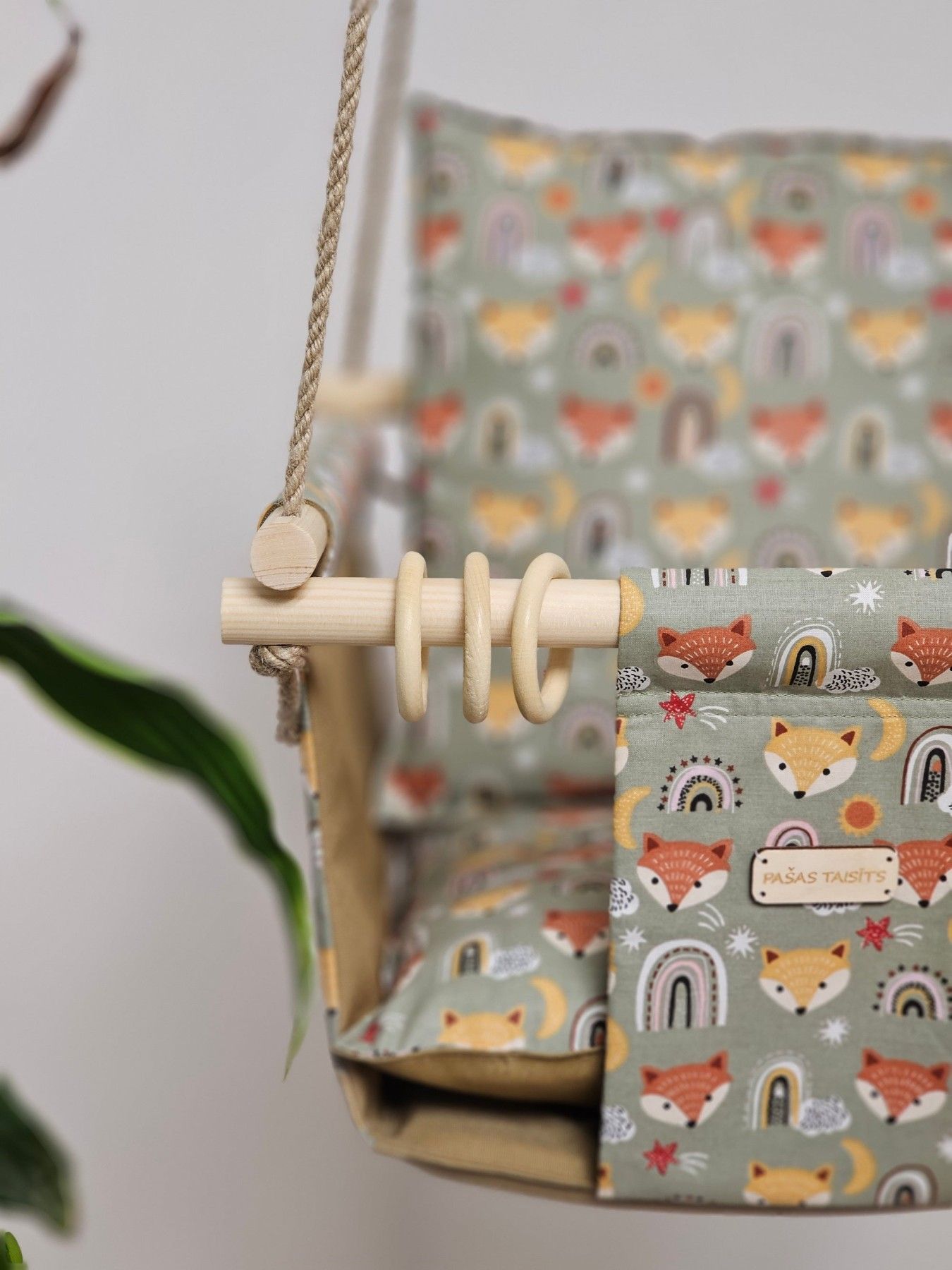 Zīdaiņu šūpoles Pašas Taisīts, tekstils, pelēkā krāsā — attēls 3