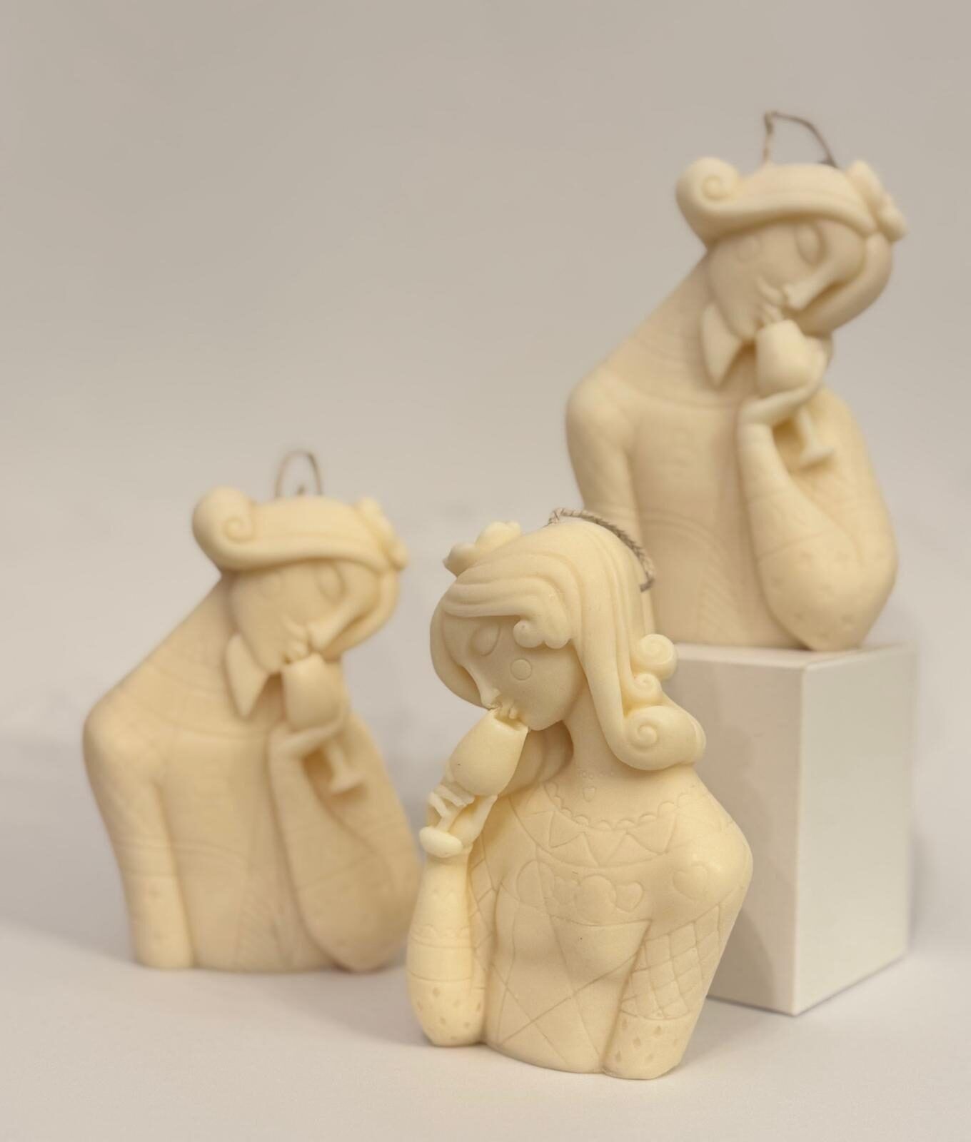 Svece KV Candles, figūru / dekoratīvās, baltā krāsā — attēls 2