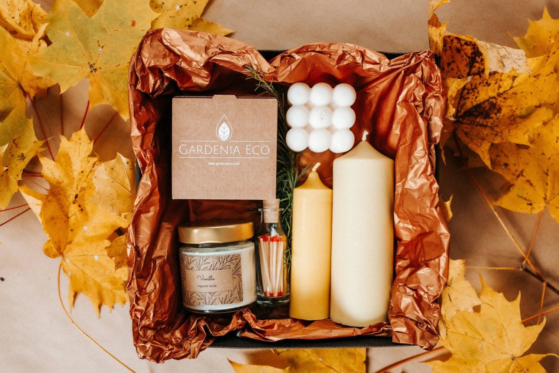 Svece Gardenia Eco, dzeltenā krāsā