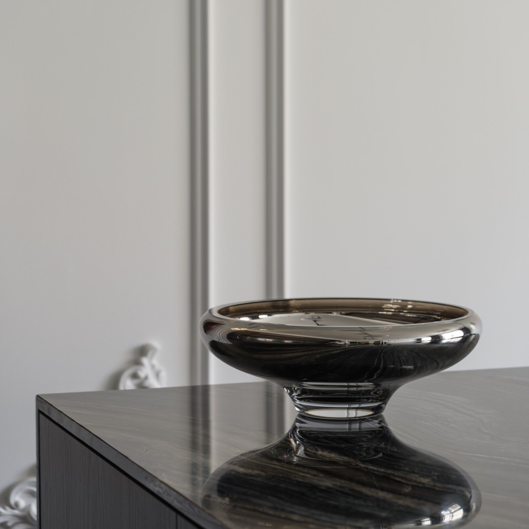 Servēšanas bļoda an&angel, 34,5 cm, stikls, sudraba krāsā — attēls 4
