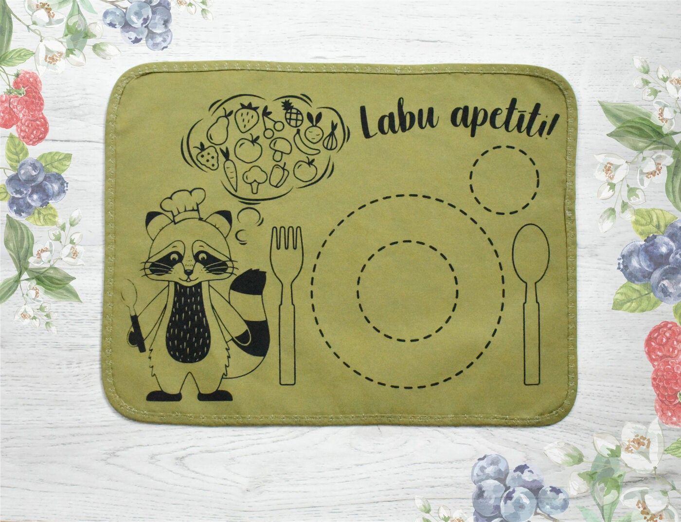 Galda paliktnis Madeira Handmade, kokvilna, zaļā krāsā
