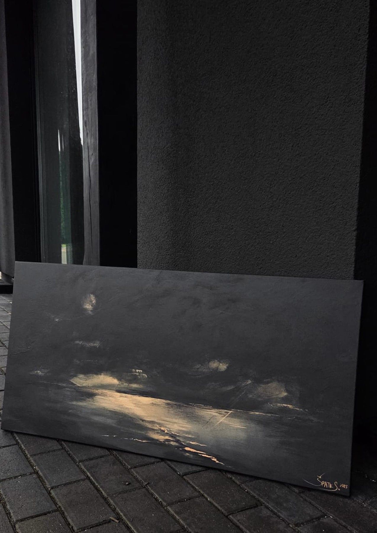 Glezna Artterrace, melnā, zelta krāsā — attēls 2