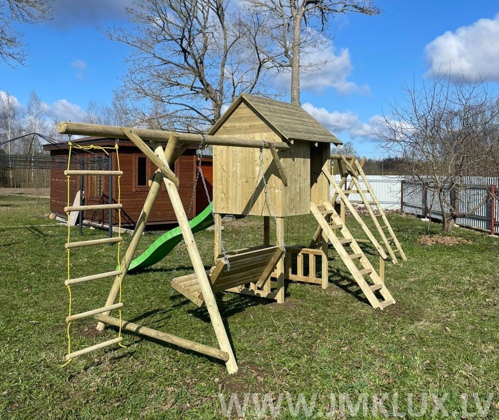 Rotaļu komplekss JMK LUX, platums 5 m, garums 8 m, koks — attēls 3