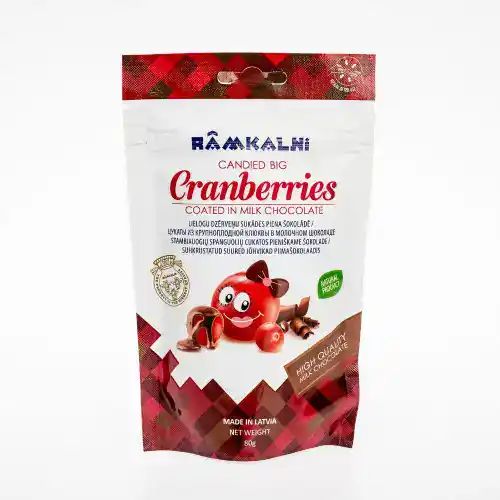 Lielogu dzērveņu sukādes piena šokolādē, 80 g
