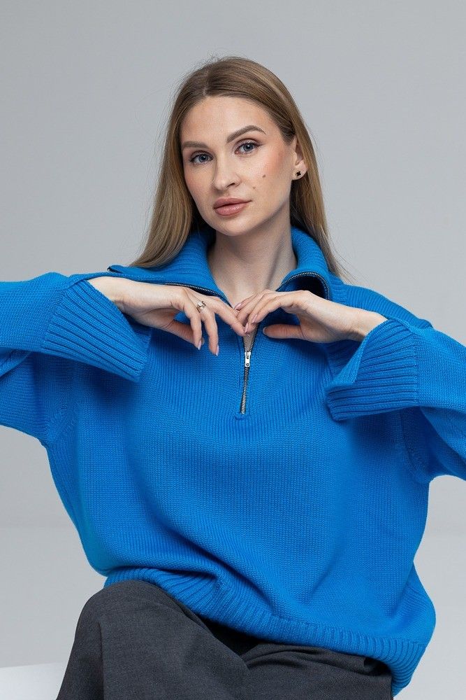 Sieviešu džemperis Nair, one size, merino vilna, zilā krāsā