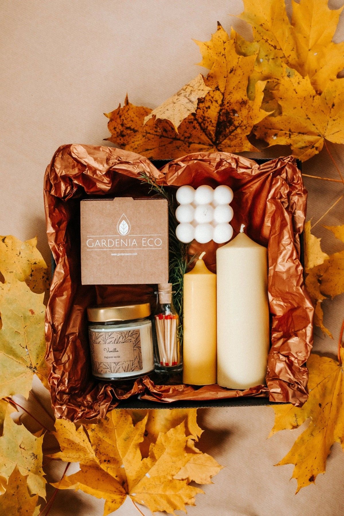 Svece Gardenia Eco, dzeltenā krāsā — attēls 2