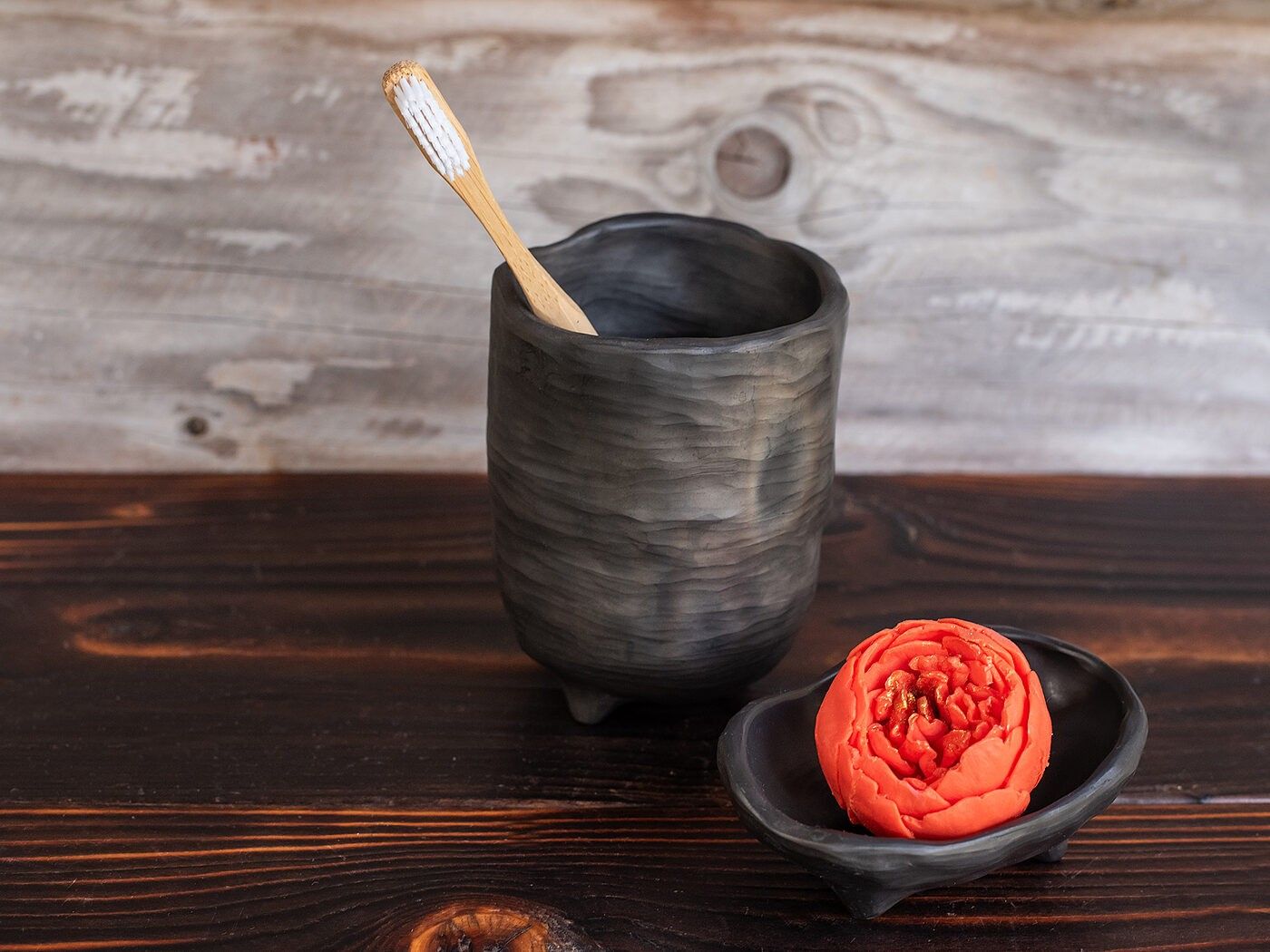 Vannas istabas piederumi Clay & Wood Design, keramika — attēls 4