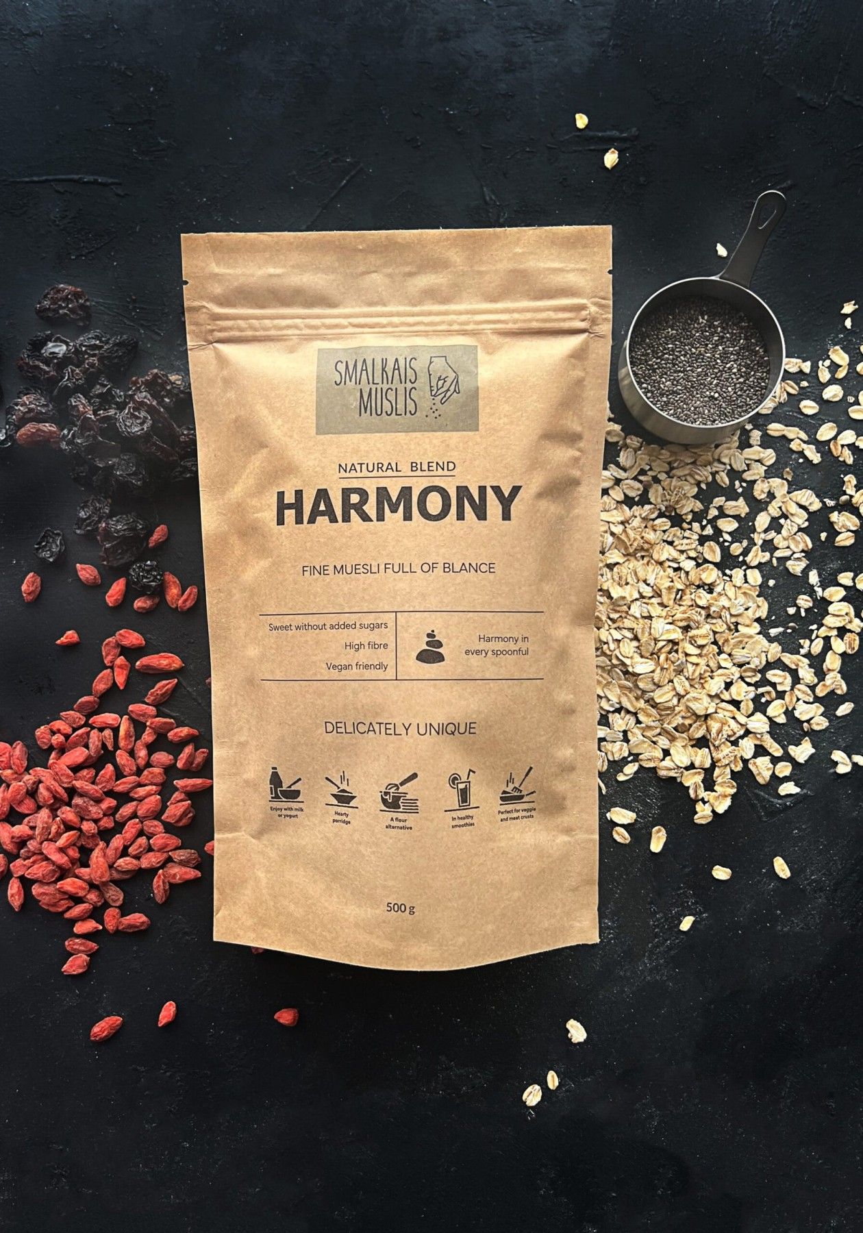 Brokastu pārslas Smalkais Muslis, natural Harmony Blend