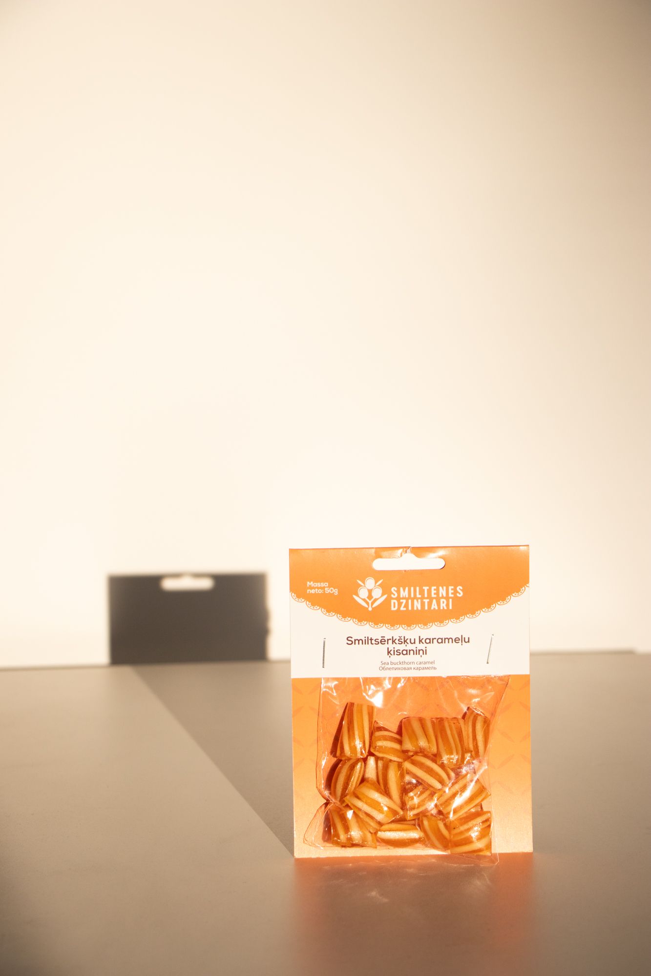 Smiltsērkšķu karameles „Ķisaniņi”, 50 g