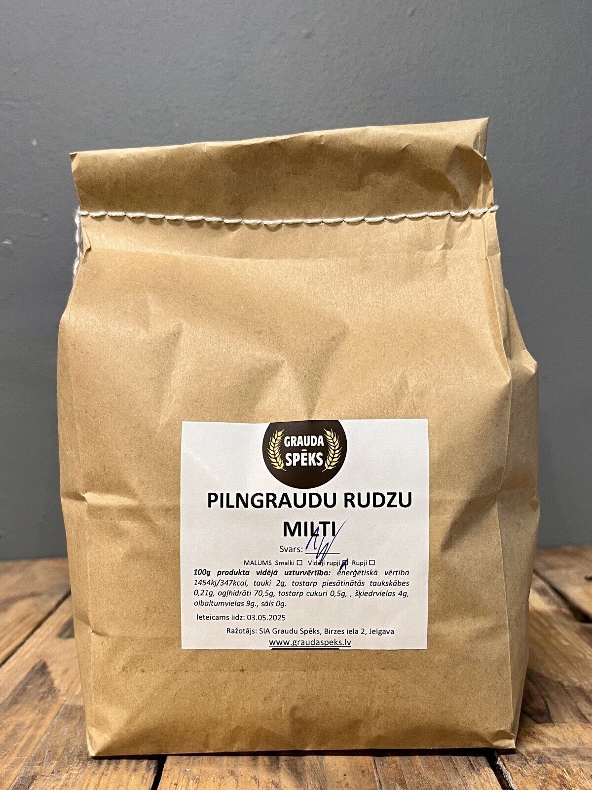 Pilngraudu rudzu milti, rupji, 1 kg