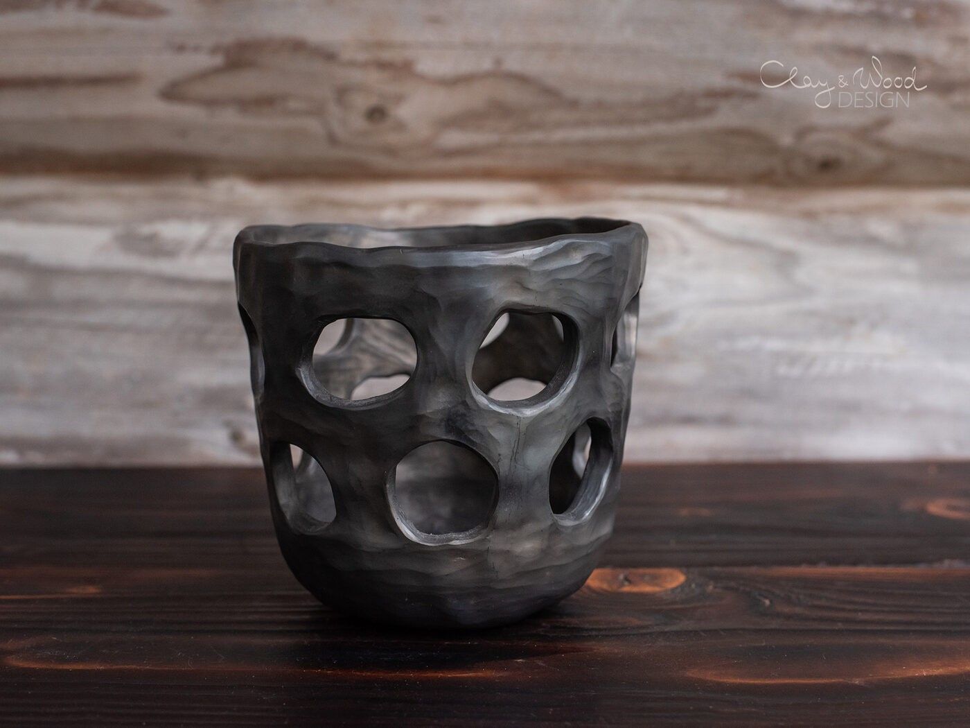 Puķu pods Clay & Wood Design, Ø 13,5 cm, augstums 13 cm — attēls 3