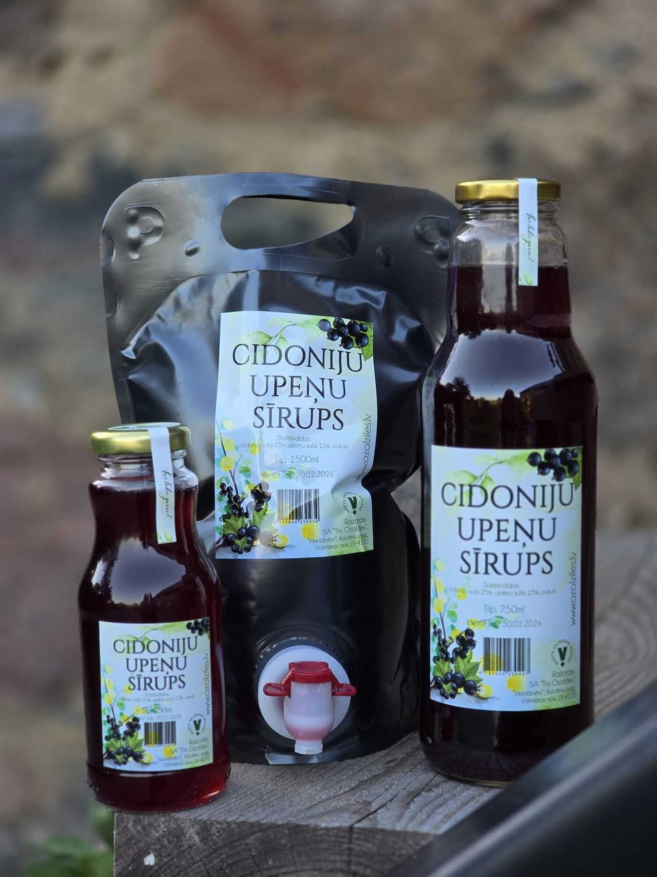 Cidoniju un upeņu sīrups, 750 ml