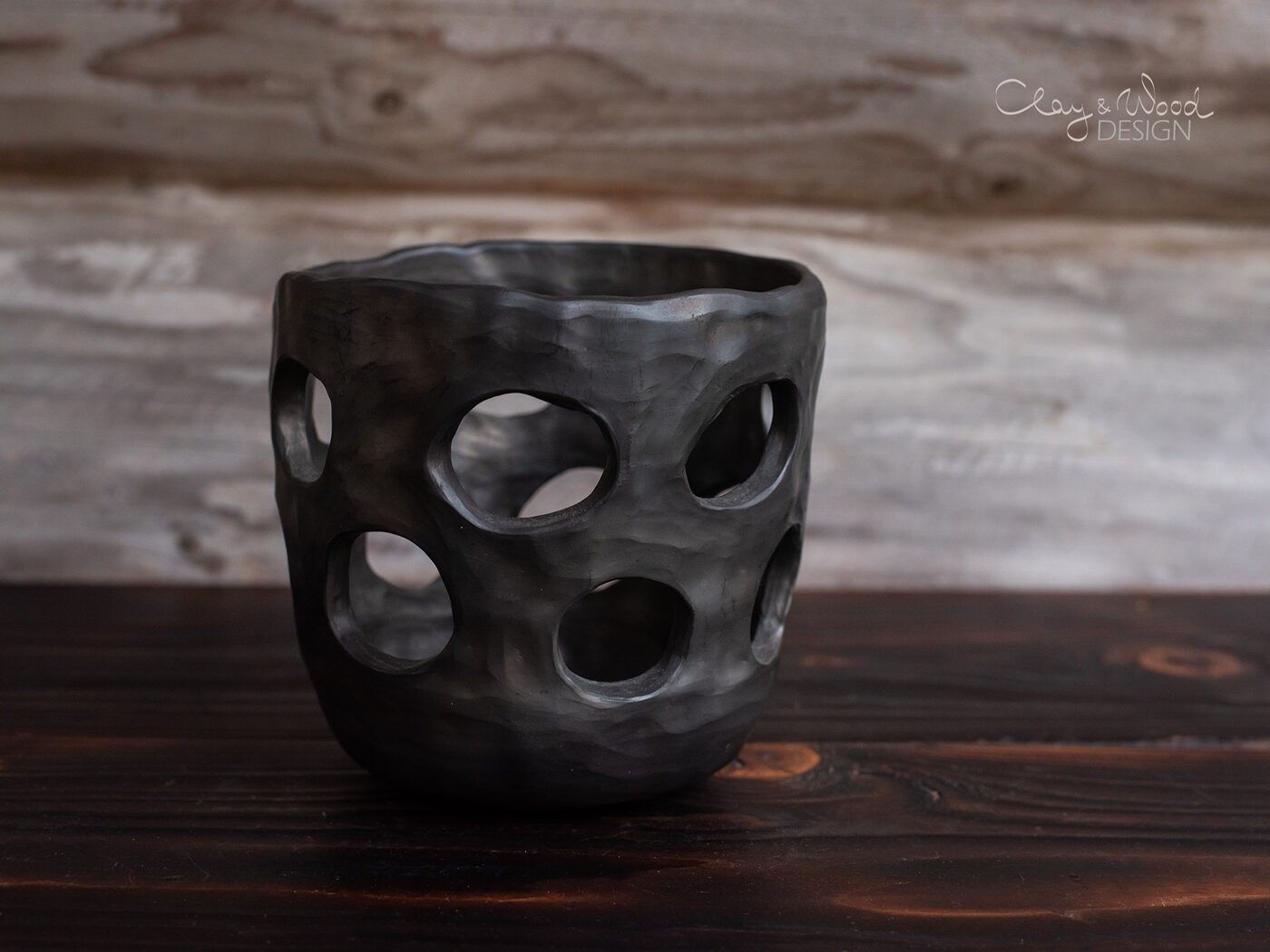 Puķu pods Clay & Wood Design, Ø 13,5 cm, augstums 13 cm — attēls 2