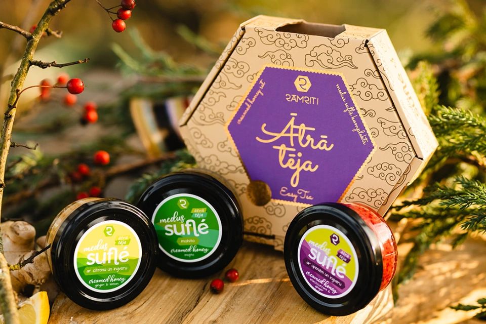Medus suflē dāvanu komplekts „Ātrā tēja” (3 × 50 g)
