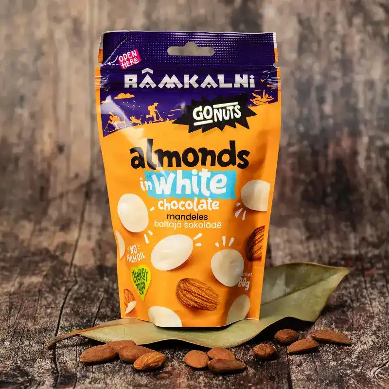 Mandeles baltajā šokolādē, 80 g — attēls 2