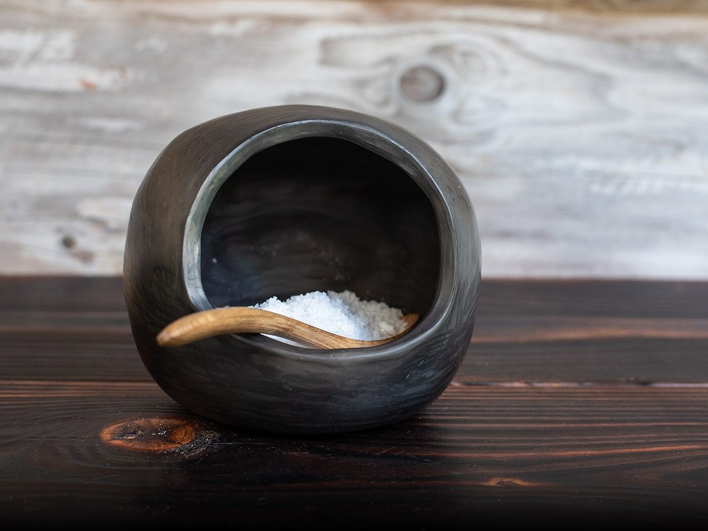 Garšvielu trauciņš Clay & Wood Design, keramika, melnā krāsā — attēls 2