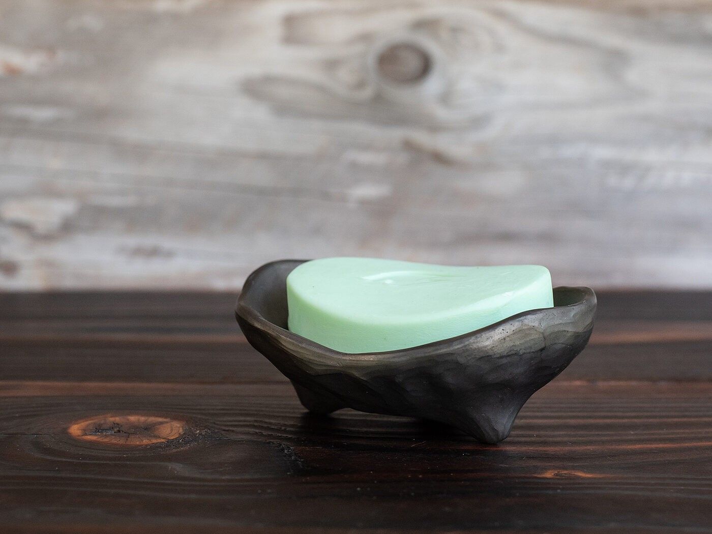 Ziepju trauks Clay & Wood Design, keramika, melnā krāsā