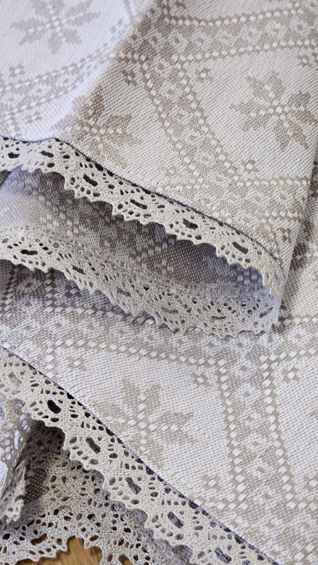 Galdauts MiPe Design, garums 100 cm, lins, bēšā krāsā — attēls 4