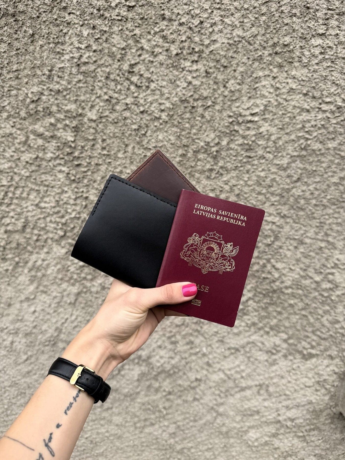 Pases / dokumentu vāciņš StoneHill, āda, melnā krāsā — attēls 2