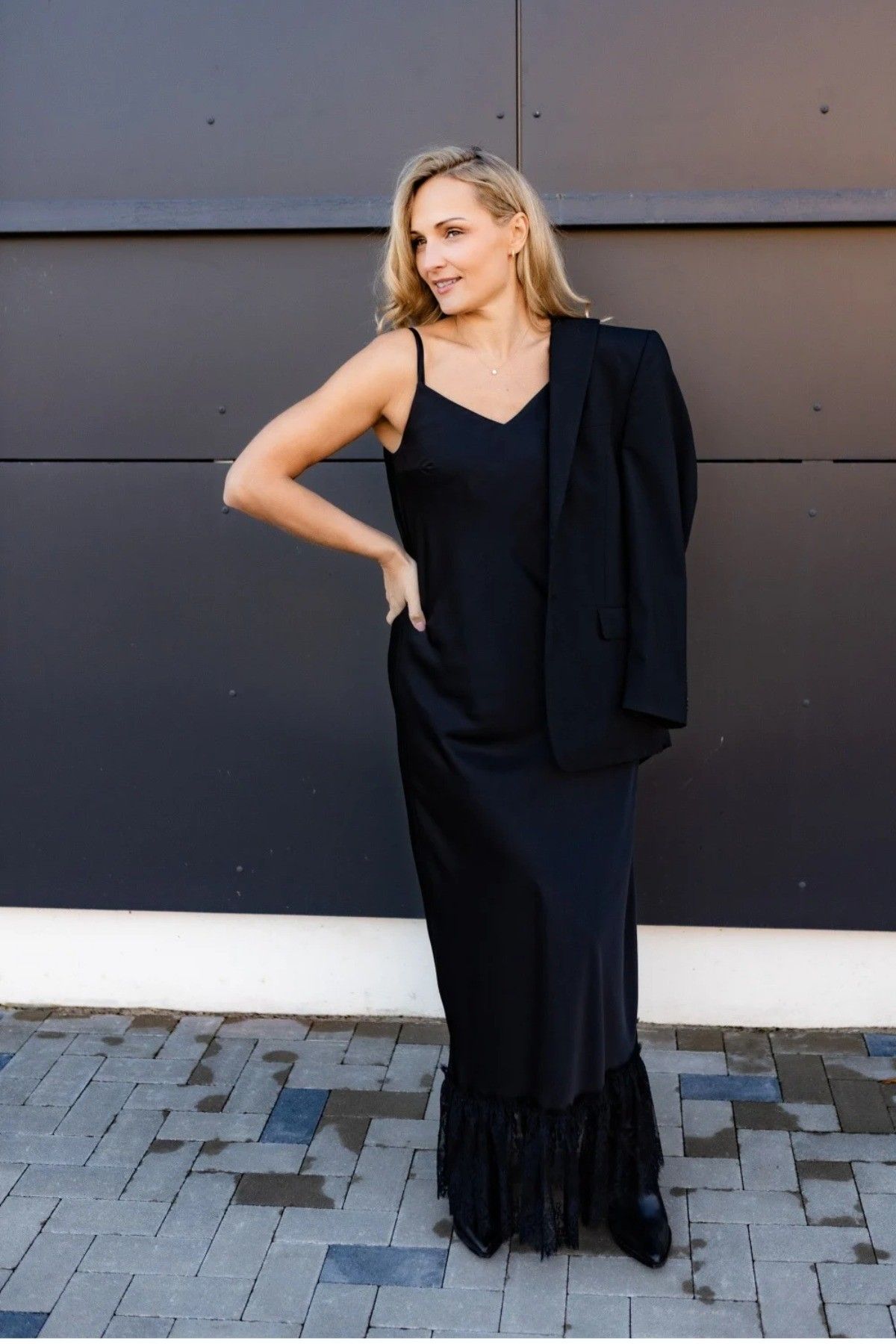 Kleita DEJAMOON, S, M, L, XL, XXL, maksi, satīns