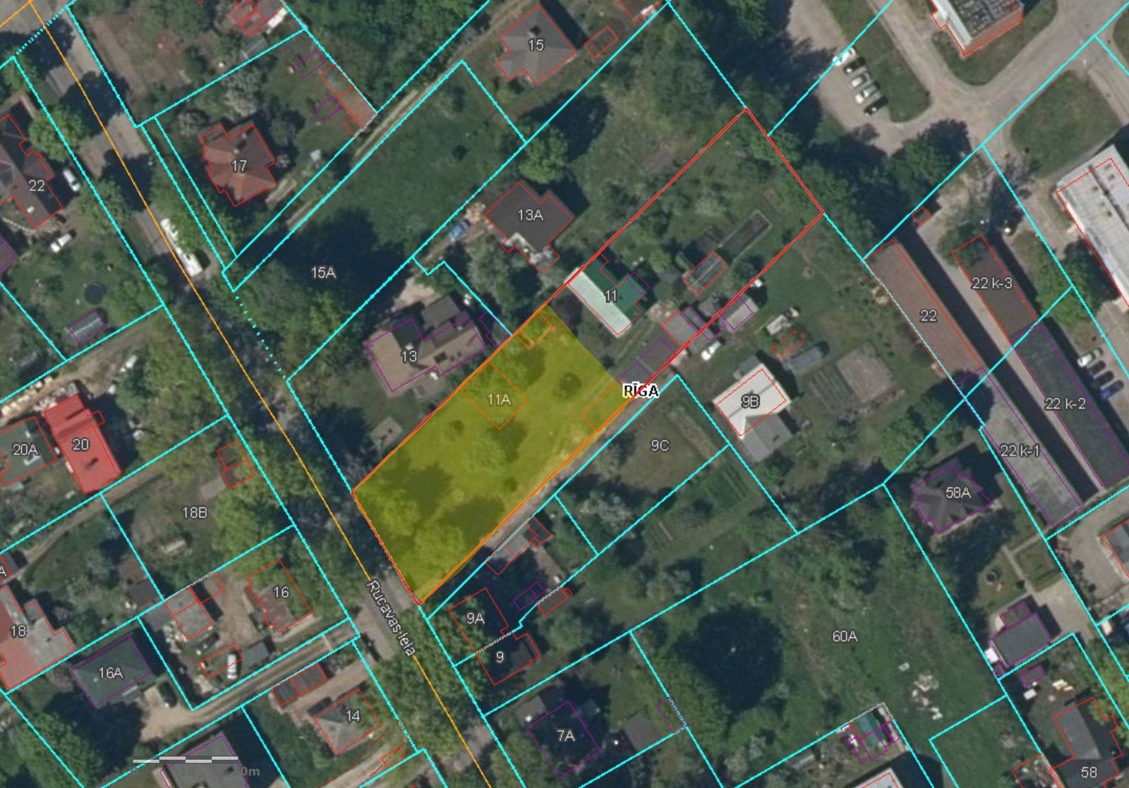 Zemes gabals 1277 m², Rucavas iela 11, Rīga — attēls 2