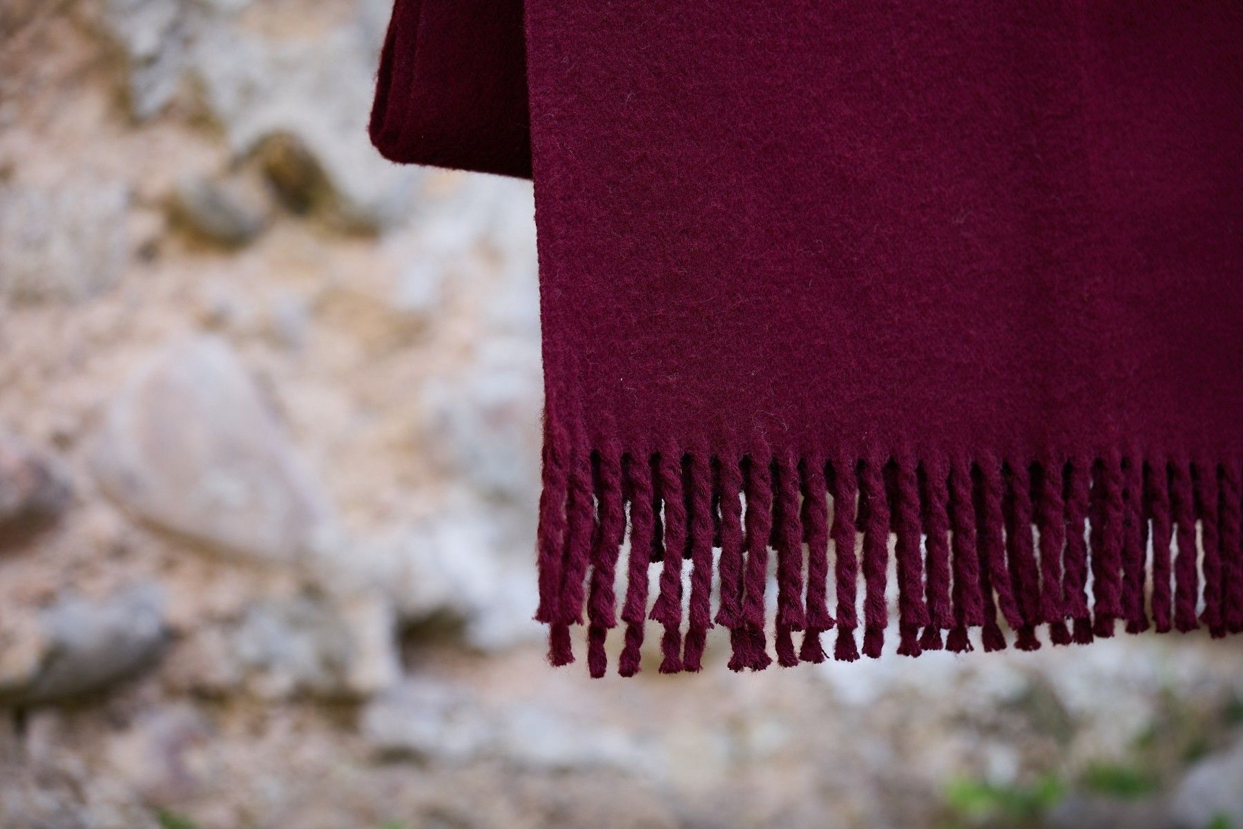 Pleds Limbažu Tīne, vilna, bordo krāsā — attēls 3