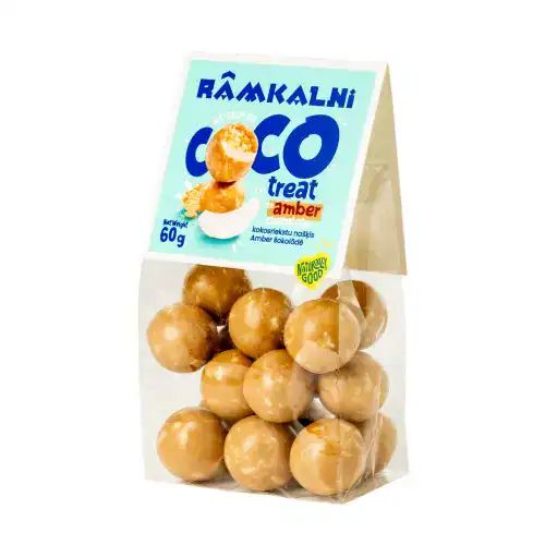 Kokosriekstu našķis Amber šokolādē, 60 g (kastīte) — attēls 3
