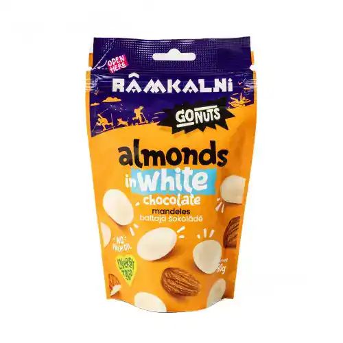Mandeles baltajā šokolādē, 80 g
