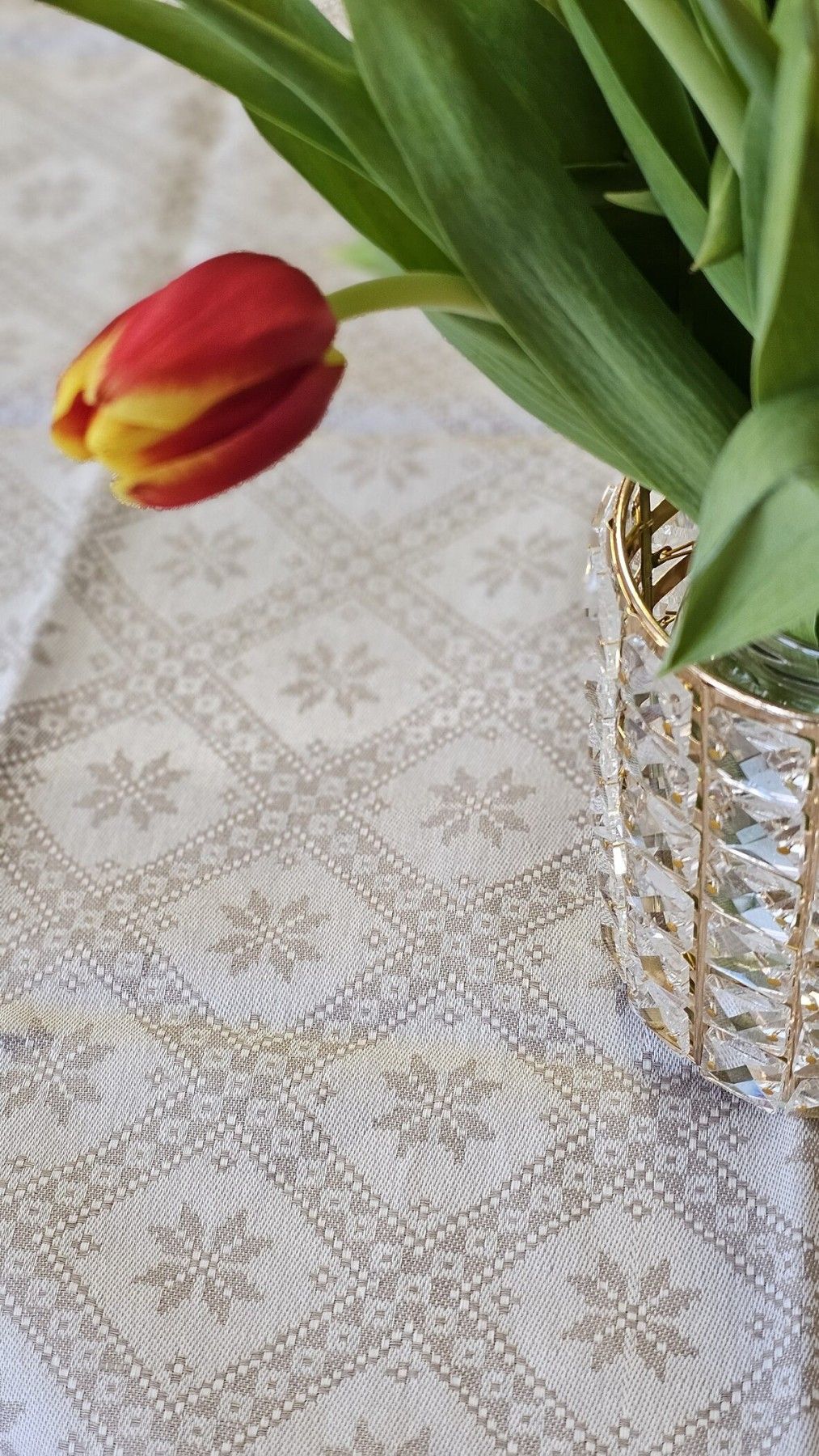 Galdauts MiPe Design, garums 100 cm, lins, bēšā krāsā — attēls 3