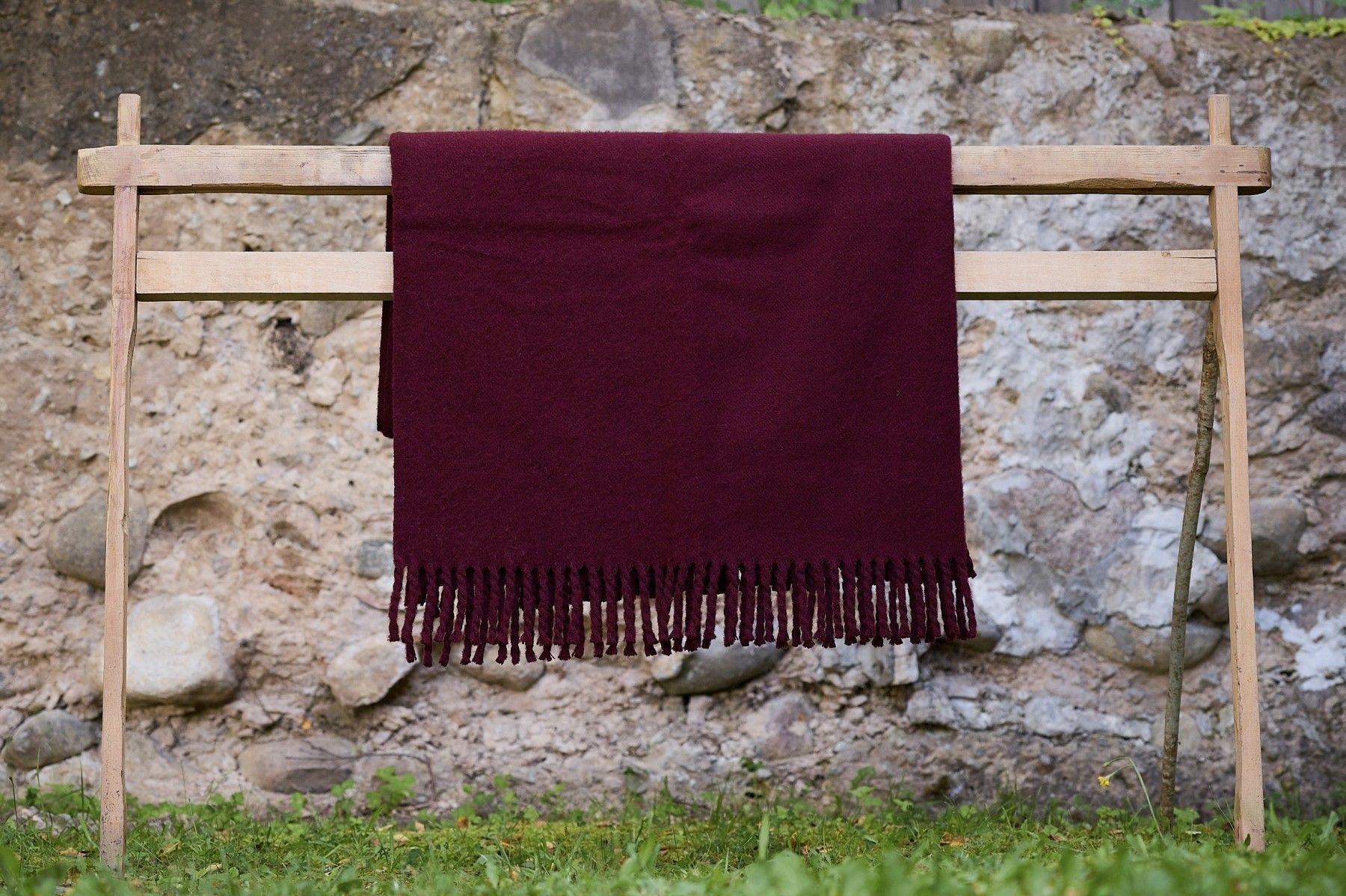Pleds Limbažu Tīne, vilna, bordo krāsā — attēls 2
