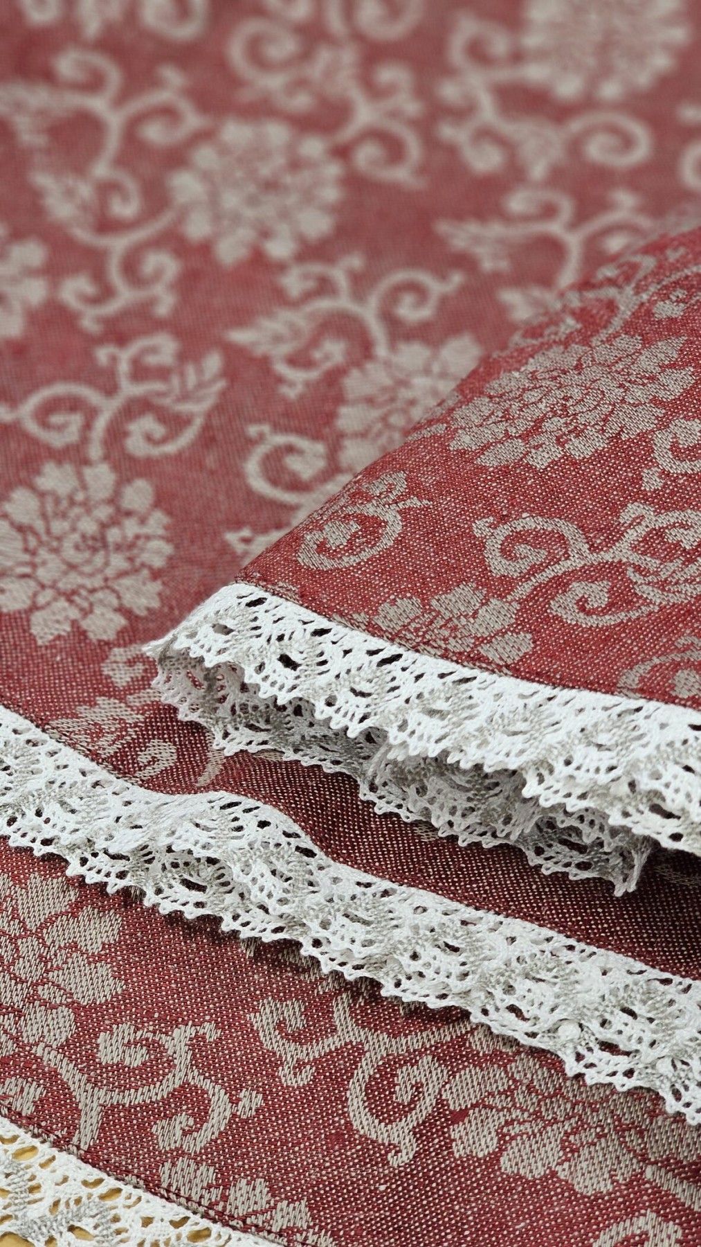 Galdauts MiPe Design, platums 154 cm, lins, sarkanā krāsā — attēls 4