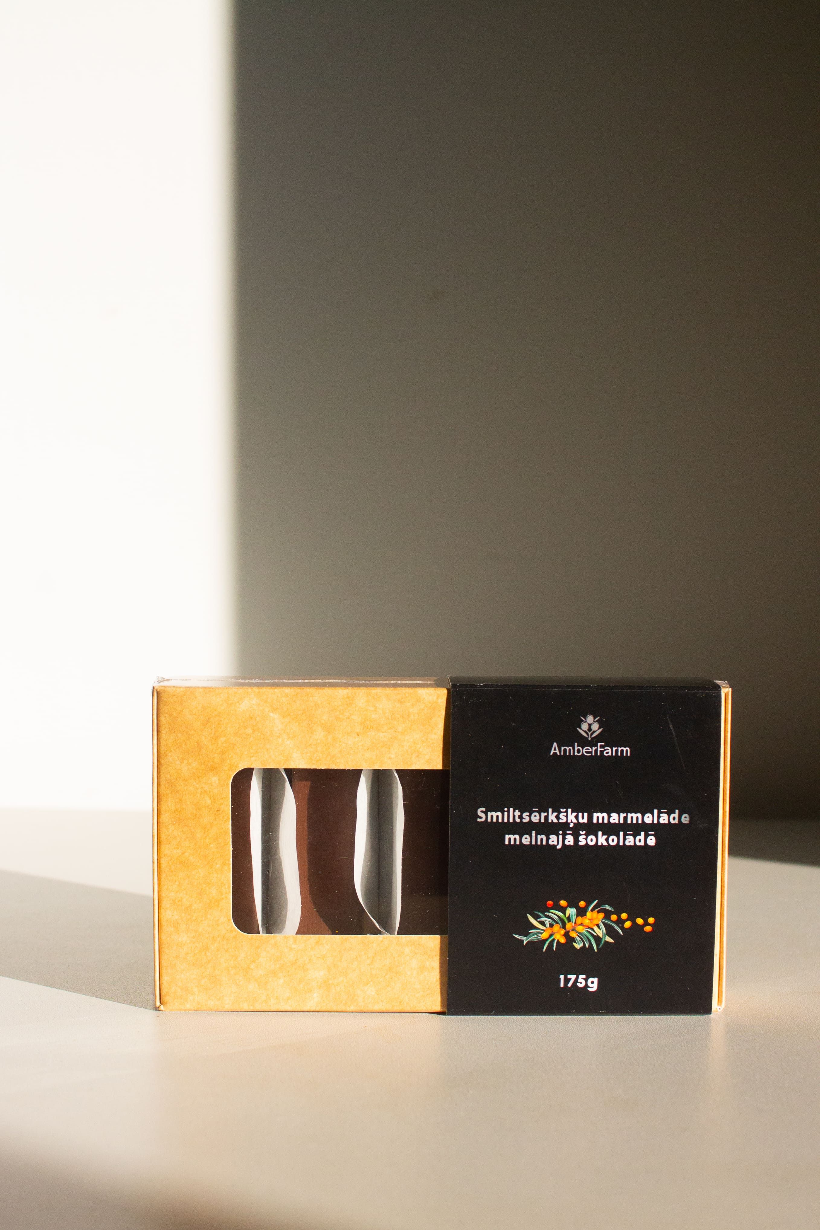 Smiltsērkšķu marmelāde tumšajā šokolādē, 175 g — attēls 3