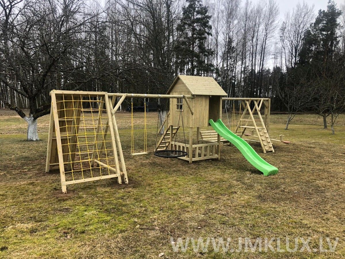 Rotaļu komplekss JMK LUX, platums 4,5 m, garums 10 m, koks — attēls 3