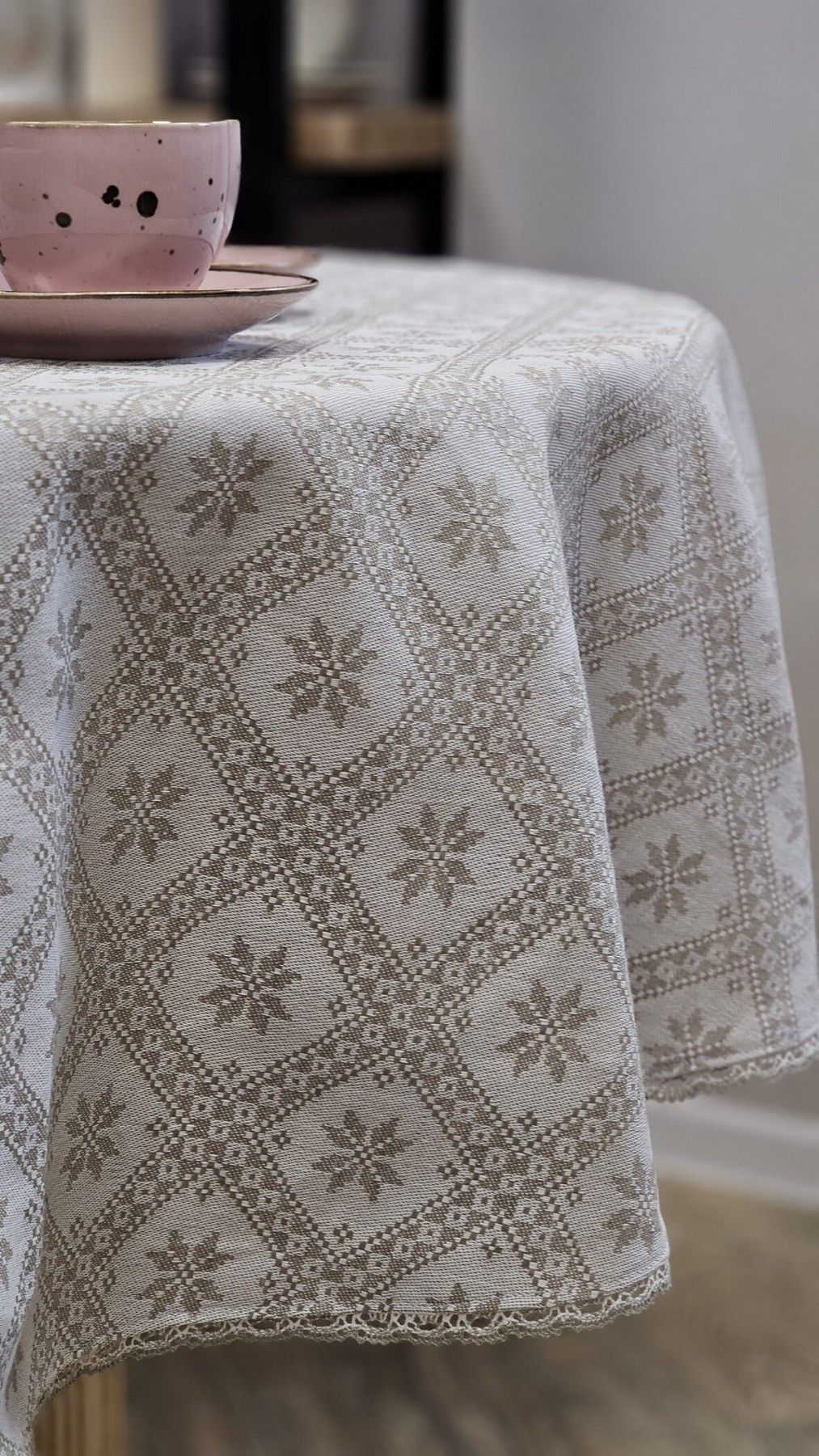Galdauts MiPe Design, platums 154 cm, lins, bēšā krāsā — attēls 3