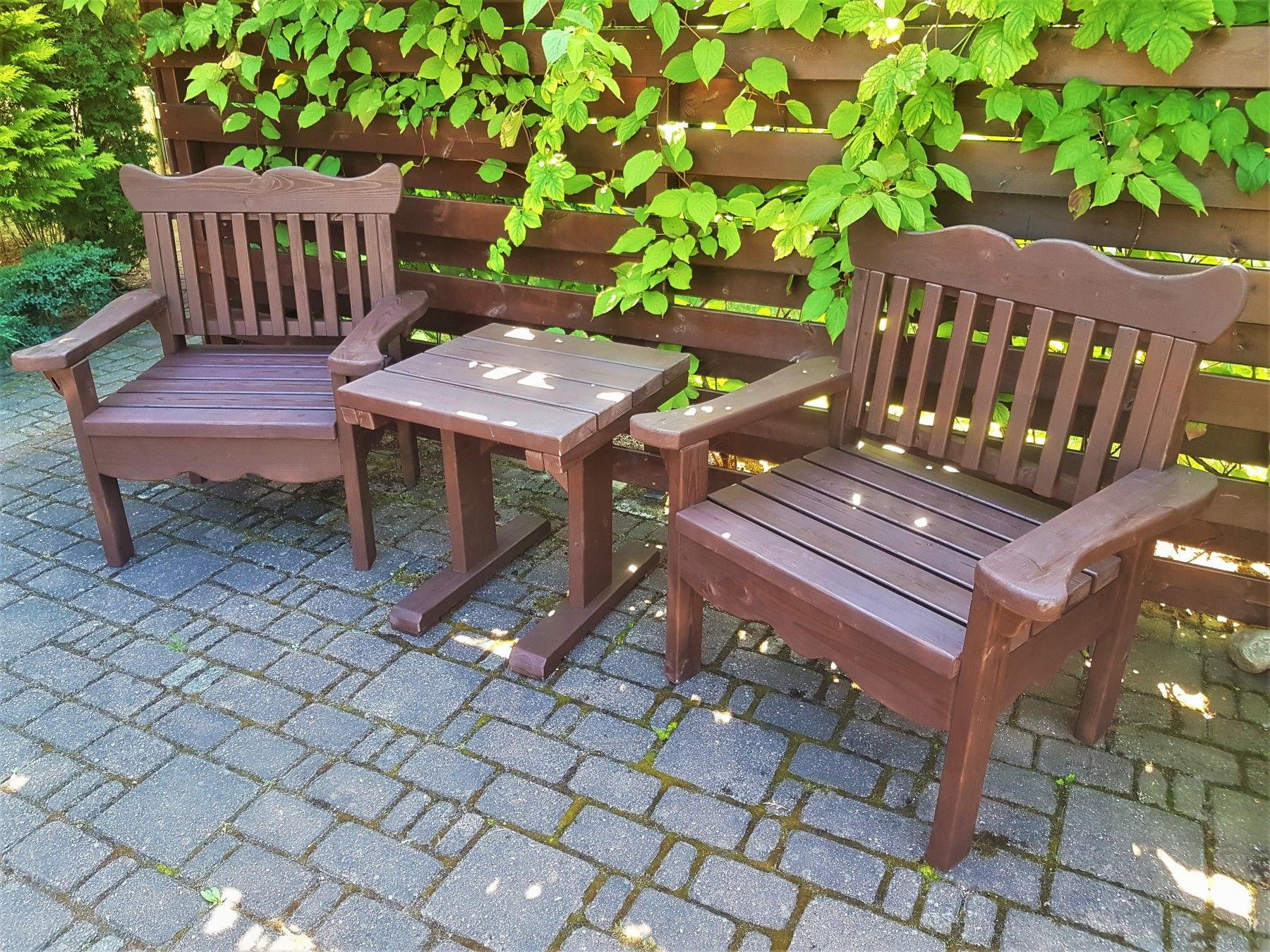 Bistro komplekts DKAwood Kafijas pauze, koks, brūnā krāsā — attēls 3