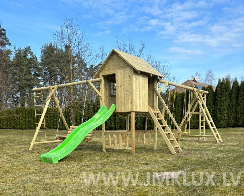 Rotaļu komplekss JMK LUX, platums 7 m, garums 7 m, koks — attēls 4