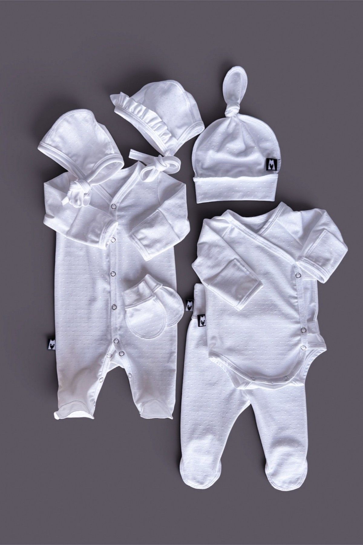 Zīdaiņu komplekts BaraBeku Kids, 50, 56 cm, baltā krāsā