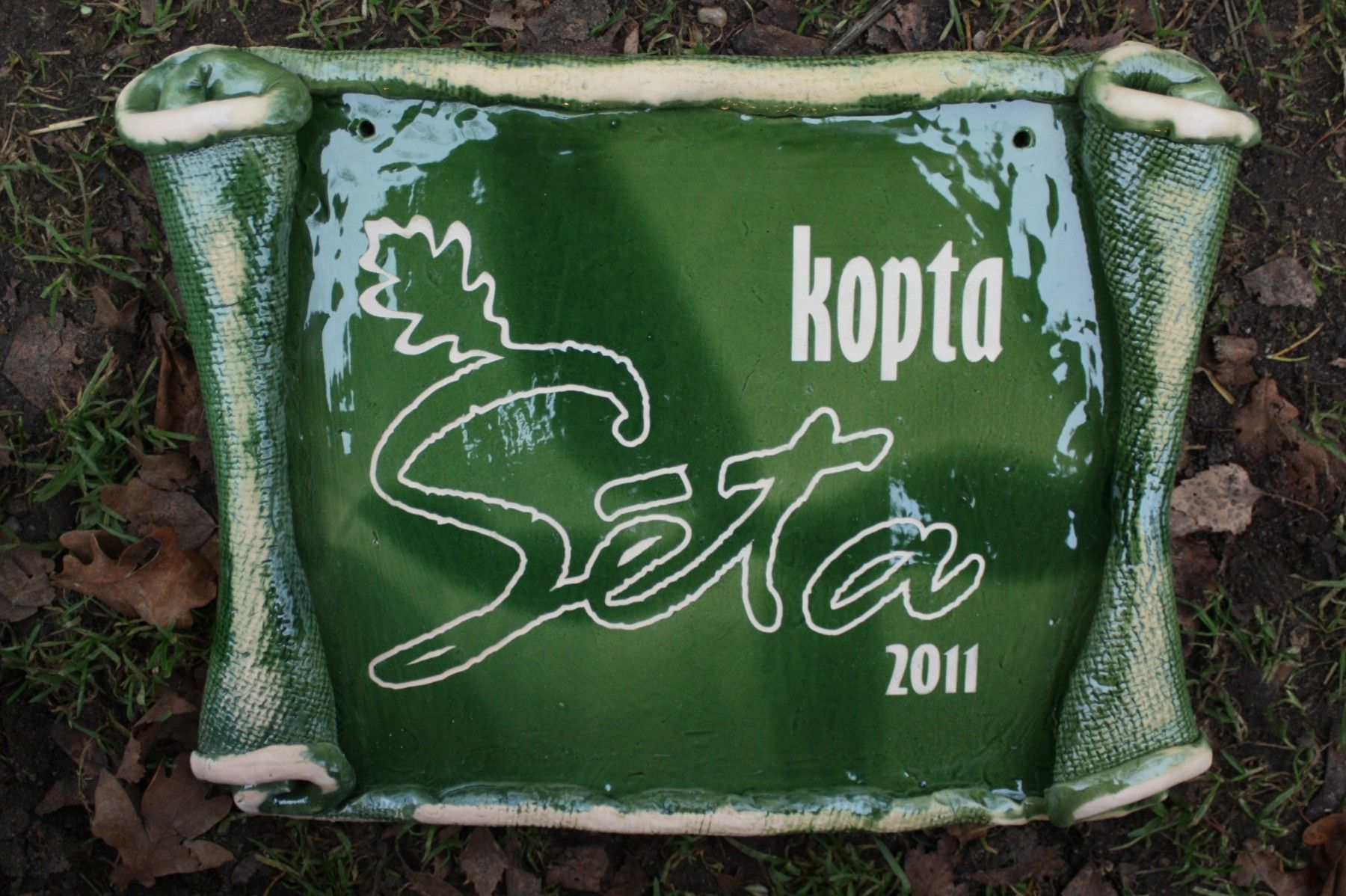 Sporta kauss / medaļa Virzas, plāksne / diploms, zaļā krāsā