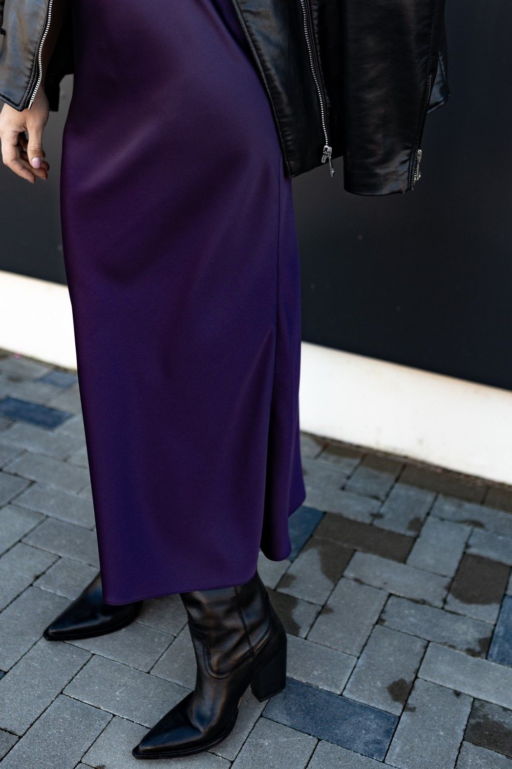 Kleita DEJAMOON, M, L, XL, maksi, satīns, violetā krāsā — attēls 5