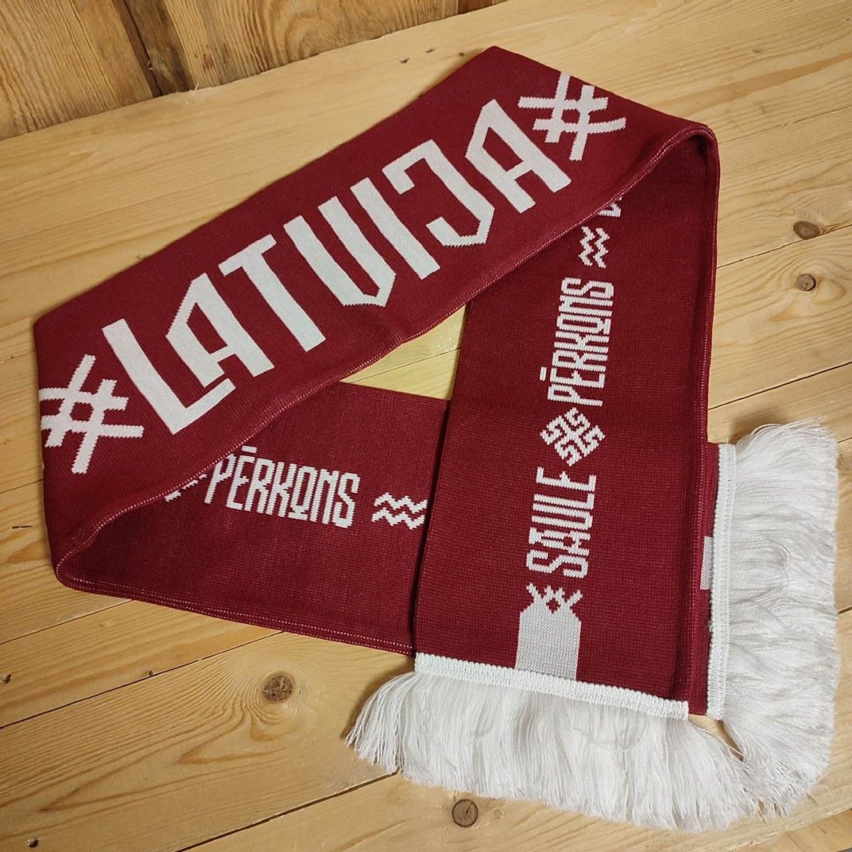 Vīriešu šalle Gunchi, akrils, bordo, baltā krāsā