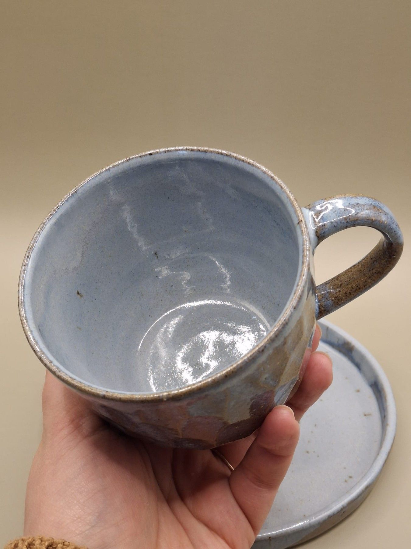 Krūze Lības keramika, 350 ml, akmensmasa, zilā, brūnā krāsā — attēls 4