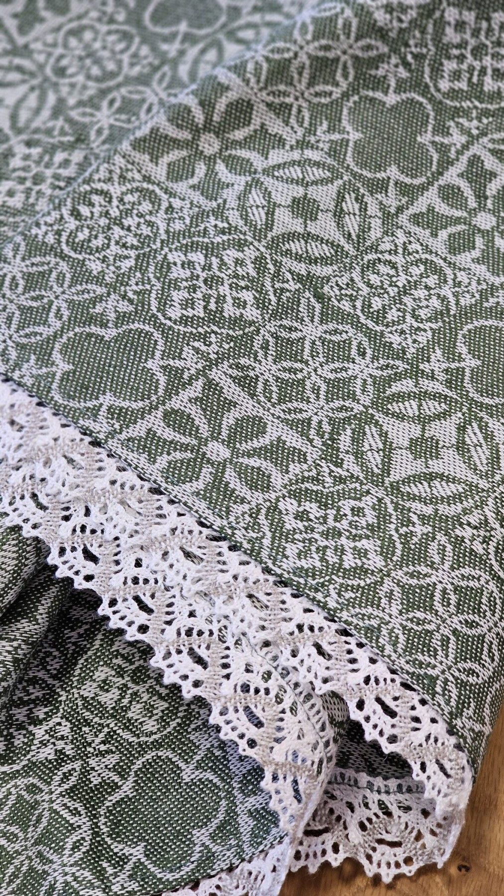 Galdauts MiPe Design, garums 100 cm, lins, zaļā krāsā — attēls 4