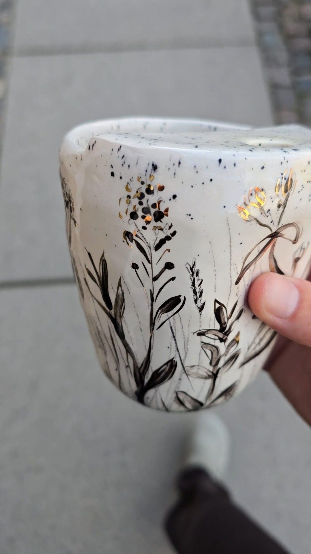 Krūze KAISME, 250 ml, keramika, baltā, melnā krāsā — attēls 4
