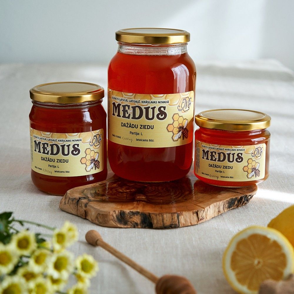 Mežinieku Medus, ziedu (jaukts), 1 400 g, raža 2026 — attēls 3