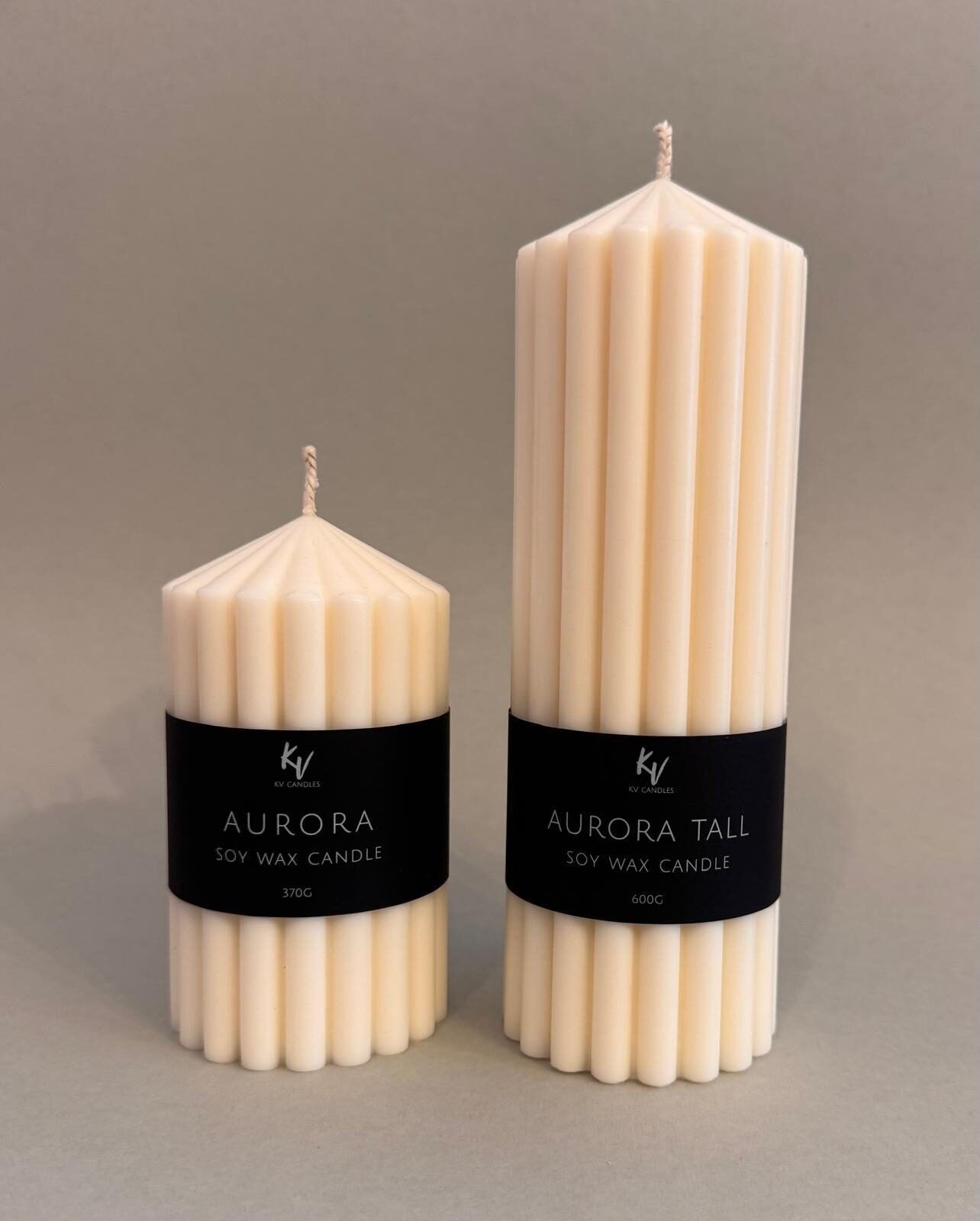 Svece KV Candles, cilindra (stieņa), sojas vasks, bēšā krāsā — attēls 3