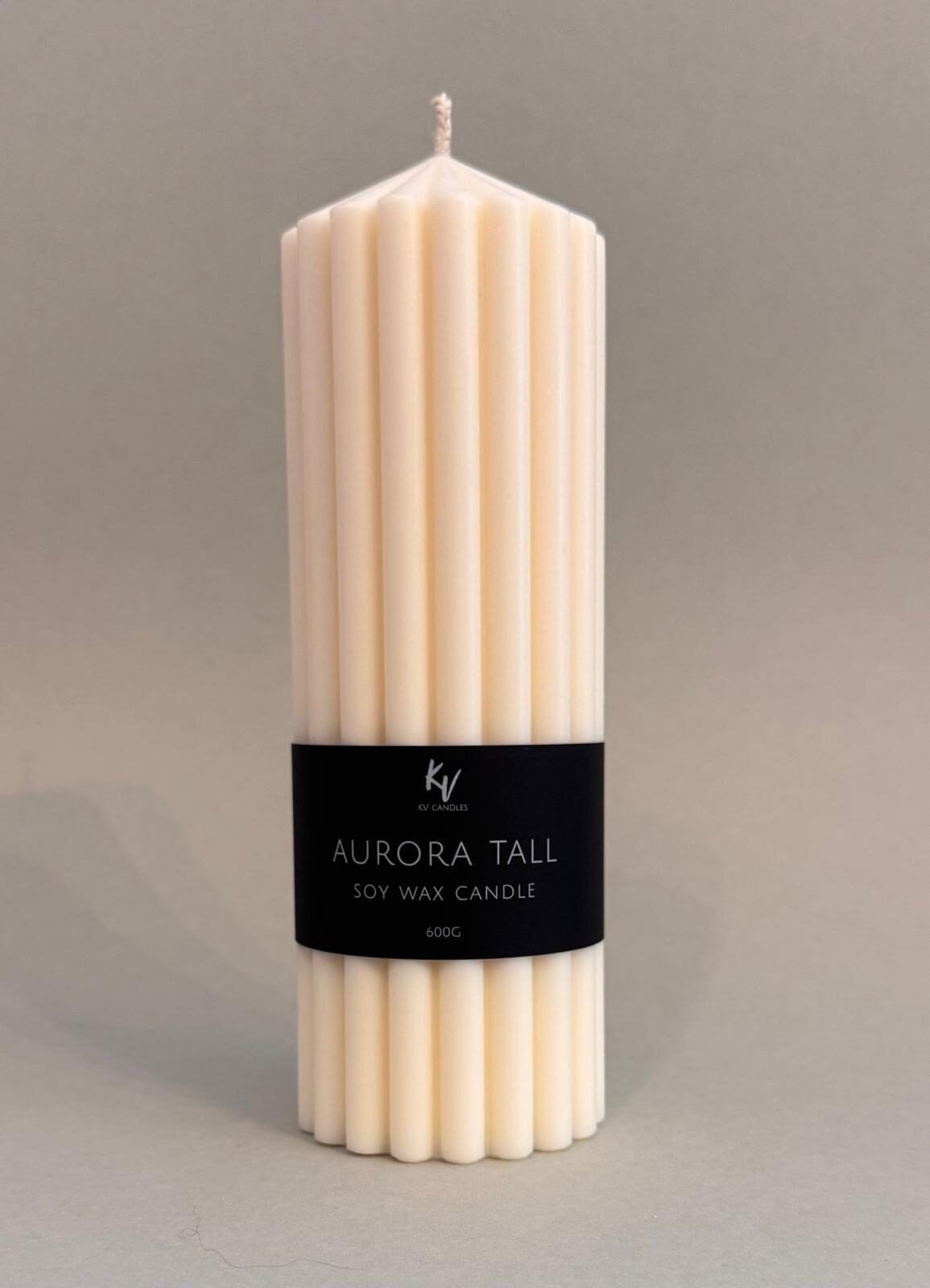 Svece KV Candles, cilindra (stieņa), sojas vasks, bēšā krāsā