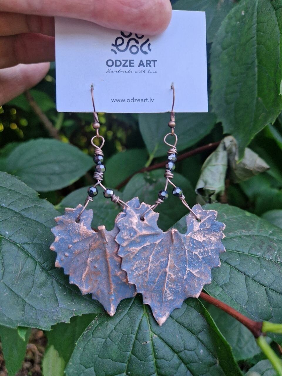 Auskari Odze Art, brūnā, pelēkā krāsā