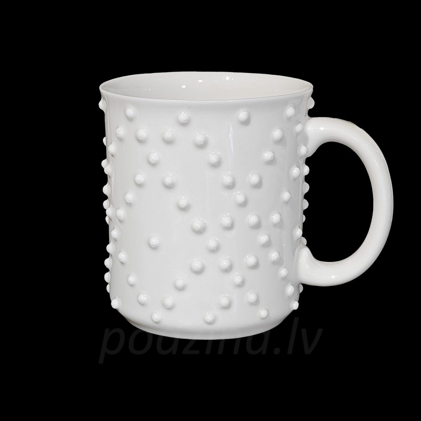 Krūze Podziņas porcelāns, 300 ml, porcelāns, baltā krāsā — attēls 2