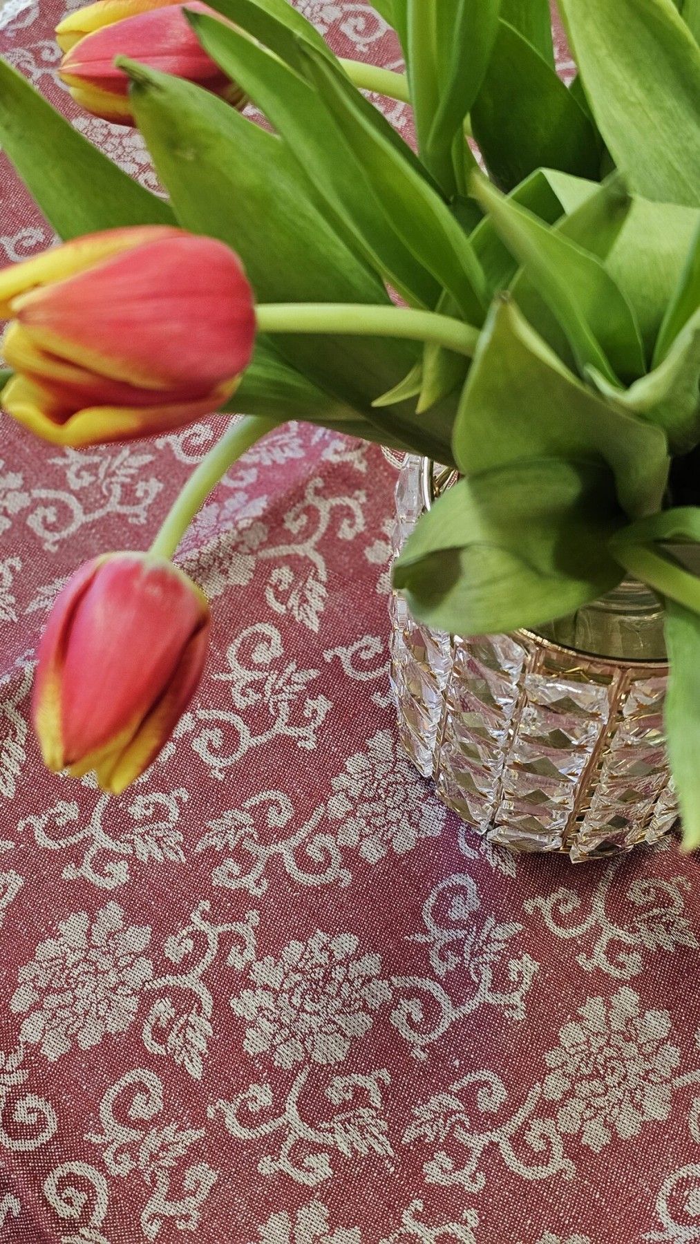Galdauts MiPe Design, garums 120 cm, lins, sarkanā krāsā — attēls 2